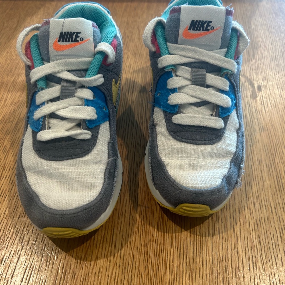 Nike Kids' Gray, Blue, and Yellow Sneakers - Picture 2 of 9